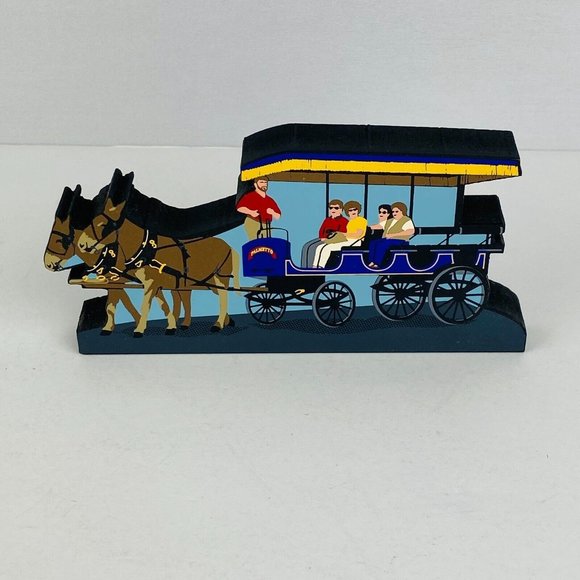 Shelia's Shelia Sheila Palmetto Carriage Tour CVN07 Signed By Artist Wood Art - Picture 10 of 11